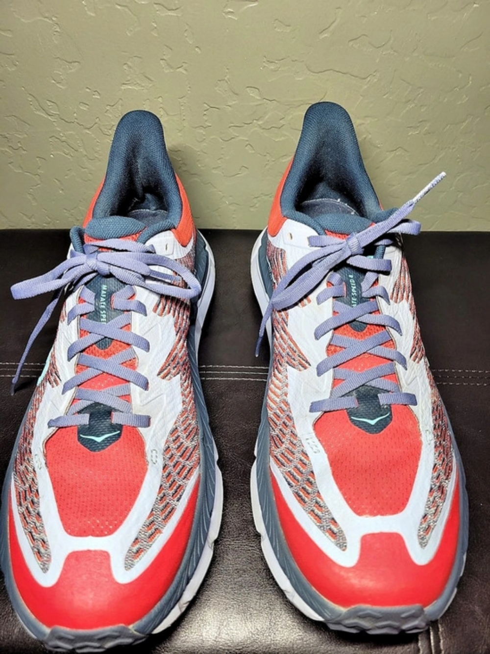 HOKA Mafate Speed 4 Athletic Shoes US 13 D Red & Gray